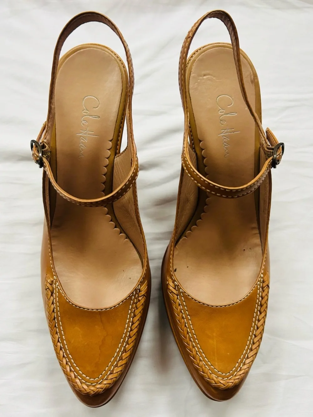 Cole Haan Tan Leather Slingback Heels